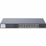 Switch Gigabit PoE+ / Administrable / 24 Puertos 1000 Mbps PoE+ / 4 Puertos SFP / Configuración Nube Hik-PartnerPro / Modo Extendido hasta 300 Metros / 370 W